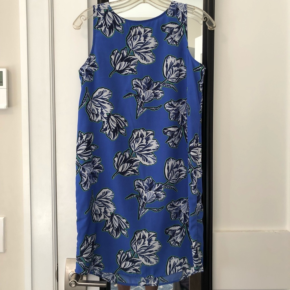 Halogen blue silky sleeveless dress